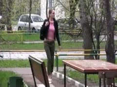 Outdoor urinate fetish solo episode with spoiled dark brown Olga 